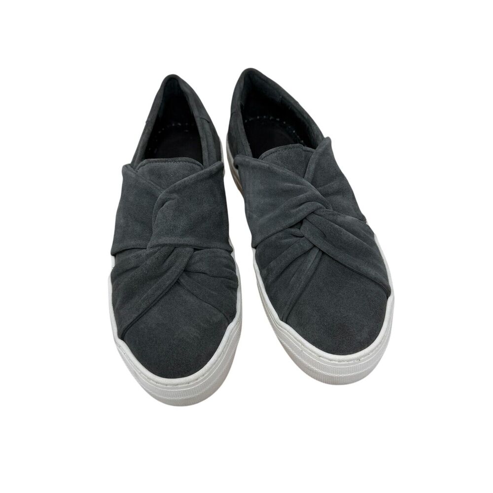 Maje Grey Suede Leather Knotted Slip On Platform Sneaker Capsole Women 40 US 9.5